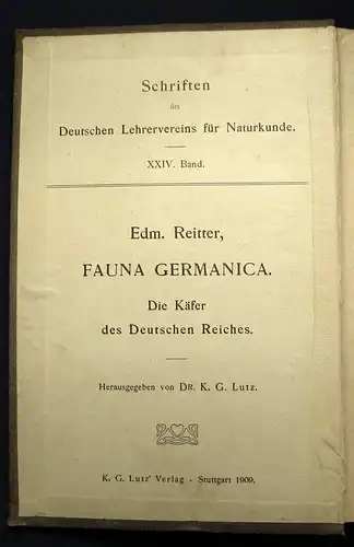 Reitter Fauna Germanica Die Käfer des deutschen Reiches 1909 js