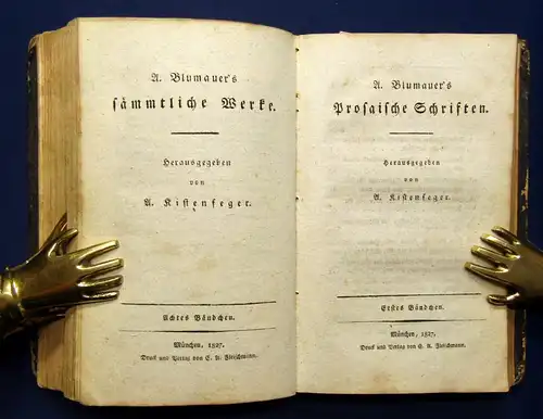 Virgils Aeneis 1-3 Prosaische Schriften 1 und 2 5 Bände in 1 Buch 1827 js