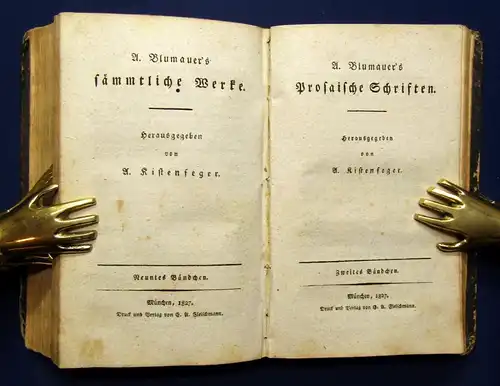 Virgils Aeneis 1-3 Prosaische Schriften 1 und 2 5 Bände in 1 Buch 1827 js