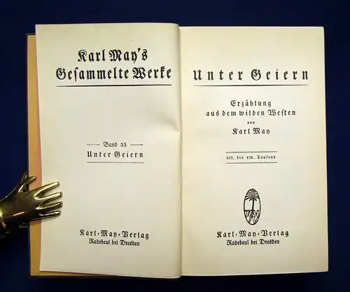 Karl May Gesammelte Werke Bd.35 "Unter Geiern" um 1930 Abenteuer Western mb