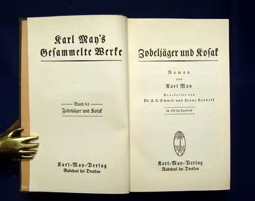 Karl May Gesammelte Werke Bd.63 "Zobeljäger und Kosak" um 1930 Abenteuer mb