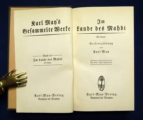 Karl May Bd.18 "Im Lande des Mahdi" um 1930 Abenteuer Western mb