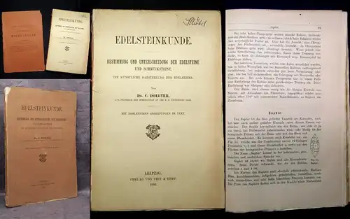 Doelter Edelsteinkunde Bestimmung u. Unterscheidung 1893 Edelsteine js