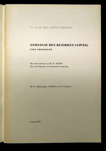 Eissmann Geologie des Bezirkes Leipzig Heft 1 und 2, 1970 js