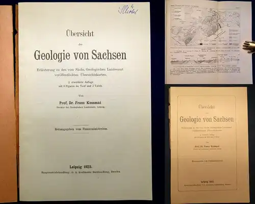 Kossmat Übersicht der Geologie von Sachsen 1925 2 Tafeln und Karten js