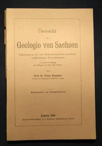 Kossmat Übersicht der Geologie von Sachsen 1925 2 Tafeln und Karten js