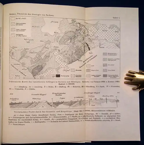 Kossmat Übersicht der Geologie von Sachsen 1925 2 Tafeln und Karten js