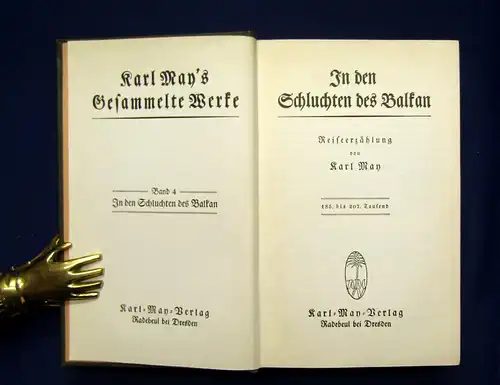 Karl May Bd. 4 "In den Schluchten des  Balkan" um 1930 Abenteuer Western mb