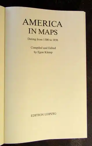 Klemp Egon America in Maps Dating from 1500 to 1856 Großfolio 1976 j