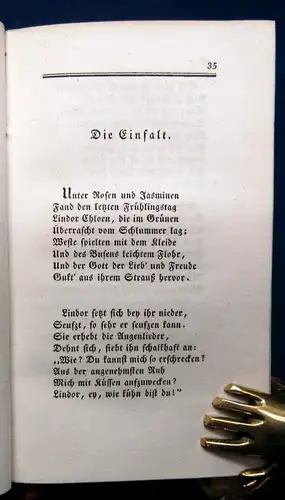 Weisse Kleine Lyrische Gedichte 2 Theile in 1 Buch, dekorativ HLdr. 1793 js