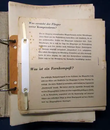 Schlie Handbuch für den Luftfahrt- Unterricht Leinen Mappe in 33 Heften 1936 js