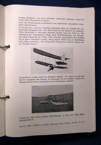 Schlie Handbuch für den Luftfahrt- Unterricht Leinen Mappe in 33 Heften 1936 js