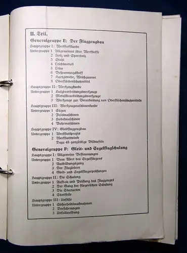 Schlie Handbuch für den Luftfahrt- Unterricht Leinen Mappe in 33 Heften 1936 js