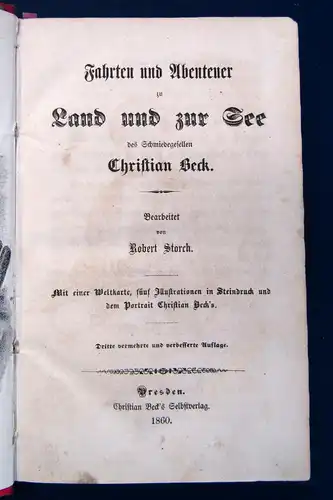 Storch Fahrten und Abenteuer zu Land und zur See von Christian Beck 1860 sf