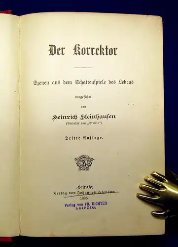 Steinhaufen Der Korrektor Schattenspiele des Lebens 1885 Belletristik mb