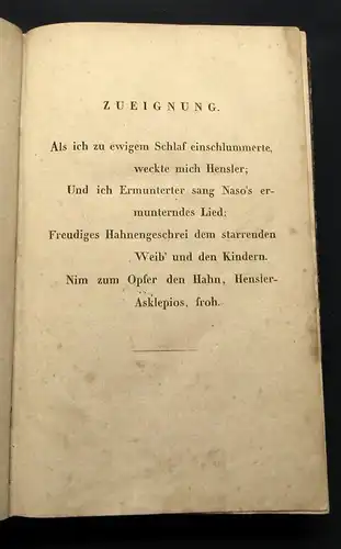 Voss Verwandlungen nach Publius Ovidius Naso 1. Theil 1829 Erzählungen js