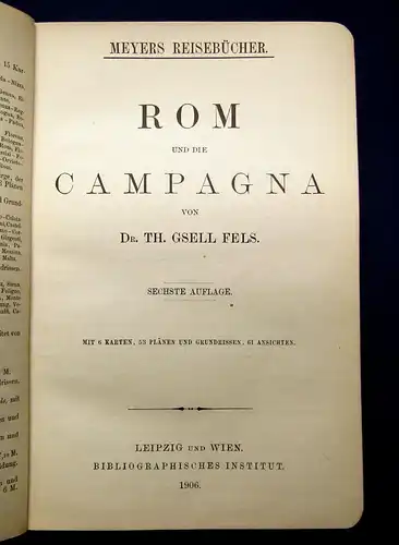Meyers Reisebücher Rom und die Campagna 1906 Reiseführer Guide Führer mb