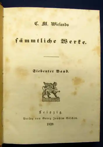 Wieland Die Abenteuer d. Don Sylvio von Rosalva 1-24(v.36) in 12 1839  js