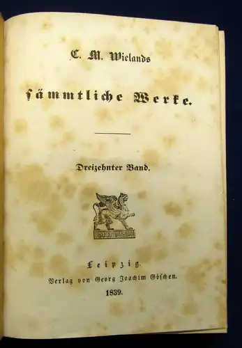 Wieland Die Abenteuer d. Don Sylvio von Rosalva 1-24(v.36) in 12 1839  js