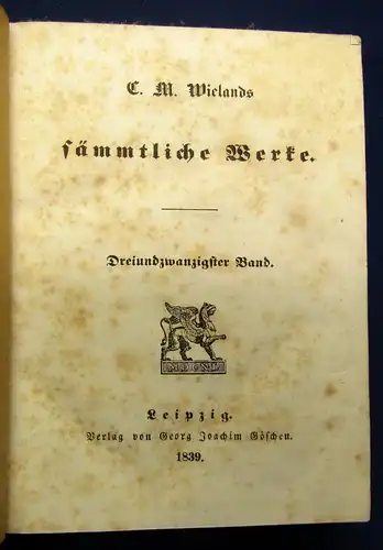 Wieland Die Abenteuer d. Don Sylvio von Rosalva 1-24(v.36) in 12 1839  js