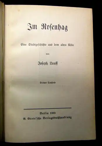 Lauff Im Rosenhag 1905 Belletristik Klassiker Gesamtausgaben mb