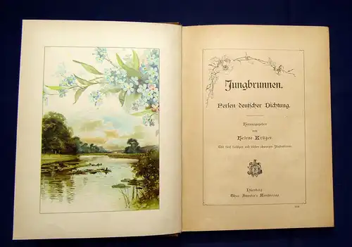 Krüger Jungbrunnen Perlen deutscher Dichtung um 1900 Belletristik Prosa Poesi mb