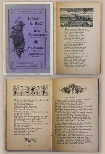 Liederbuch Bauernschänke Fritz Wittmann Weingut Assmannshausen Rhein um 1890 xz