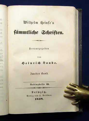 Heinse Sämmtliche Schriften 1838 2 Bände in 1 Belletristik Klassiker mb