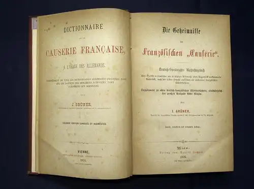 Grüner Die Geheimnisse der französischen Causerie 1876 Geschichte Gesellschaft m