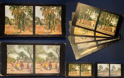Sammlung 5 Stereo Bilder Algier,Oase Biskra Serie 43 Chromoplast No.273 1930 js