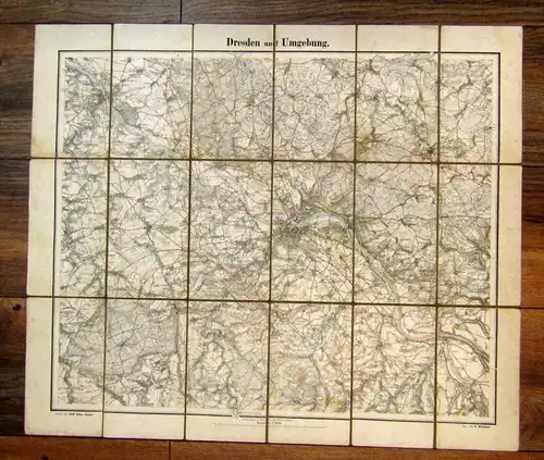 R. Mittelbach Karte Dresden und Umgebung 1917 Topgrafie Pläne js
