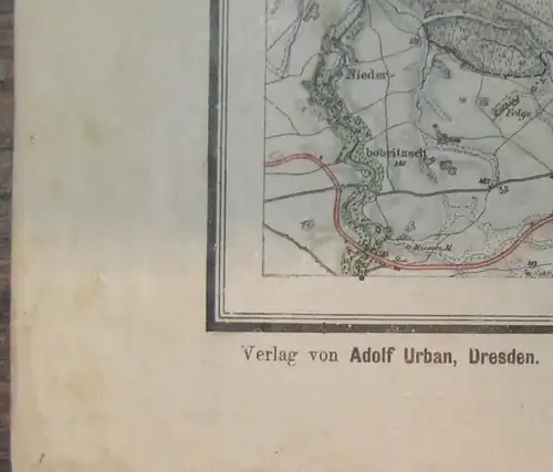 R. Mittelbach Karte Dresden und Umgebung 1917 Topgrafie Pläne js