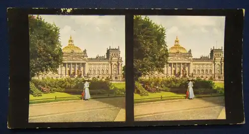 6 Stereo Bilder Berlin um 1930 königl.Schloß,Reichstagsgebäude,Siegessäule js