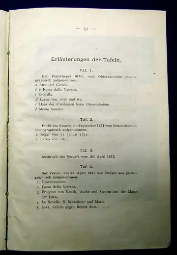 PALMIERI, Rammelsberg Der Ausbruch des Vesuv 1872 Seltene Ausgabe 7 Tafeln mb