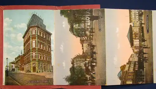 Souvenir de Chaleroi 12 Cartes Vues Detachables um 1920 koloriert Georgraphie js