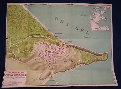 Pharus Plan von Göhren auf Rügen 1:6000 um 1915 Ortskunde Landeskunde Führer js