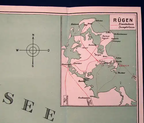 Pharus Plan von Göhren auf Rügen 1:6000 um 1915 Ortskunde Landeskunde Führer js