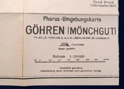 Pharus Plan von Göhren auf Rügen 1:6000 um 1915 Ortskunde Landeskunde Führer js