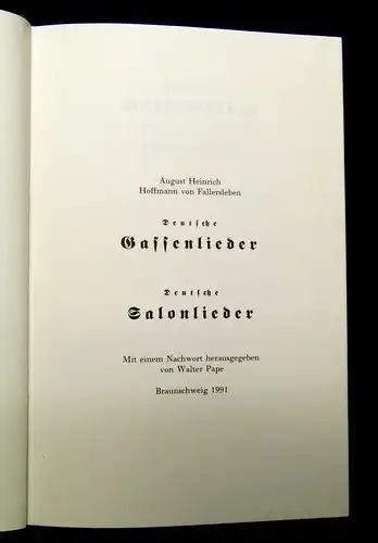 Pape Deutsche Gassenlieder 1991 Bellestritik Klassiker Geschichte mb
