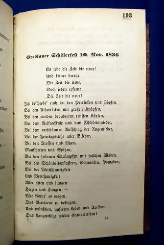 Hoffmann, Campe Unpolitische Lieder 2 Teile in 1 Band  1840/41 EA Belletristik m