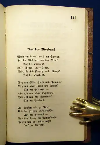 Hoffmann, Campe Unpolitische Lieder 2 Teile in 1 Band  1840/41 EA Belletristik m