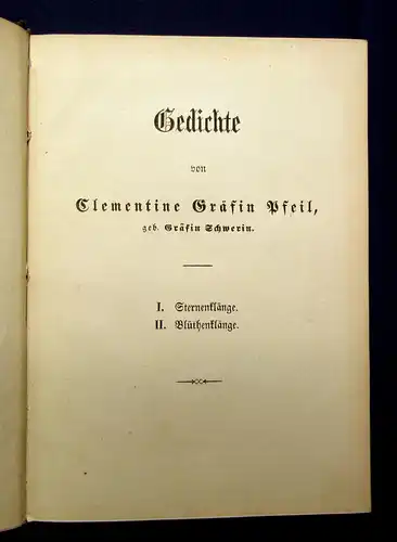 Pfeil Gedichte Sternenklänge um 1900 EA Selten Belletristik mb