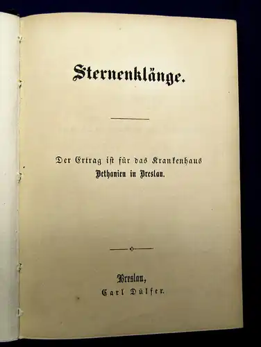 Pfeil Gedichte Sternenklänge um 1900 EA Selten Belletristik mb