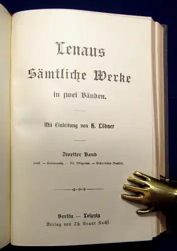 Lenaus Sämtliche Werke in zwei Bänden um 1900 Belletristik Klassiker mb