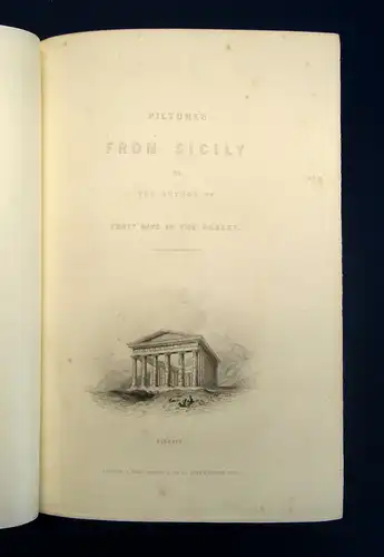 Bartlett, W. H Pictures from Sicily 1853 Ortskunde Italien Sizilien Inseln mb