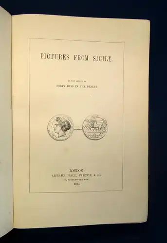 Bartlett, W. H Pictures from Sicily 1853 Ortskunde Italien Sizilien Inseln mb