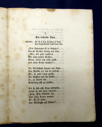 Hoffmann von Fallersleben Zwei neue Lieder 1849 EA Geschichte Gesellschaft mb