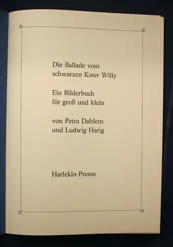 Dahlem Die Ballade vom schwarzen Kater Harlekin-Presse Exemplar 14 von 250 sf