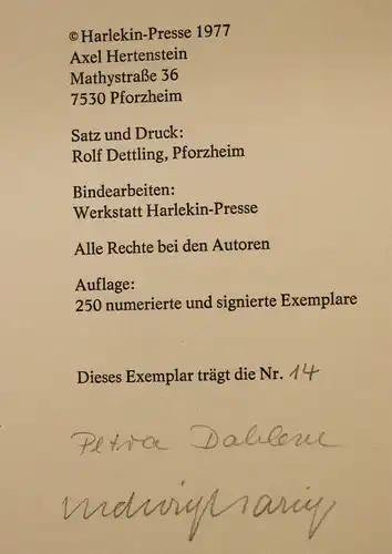 Dahlem Die Ballade vom schwarzen Kater Harlekin-Presse Exemplar 14 von 250 sf