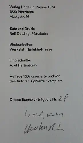 Brechbühl Die Schrittmacher 1974 Harlekin-Presse Exemplar 28 von 150 sf